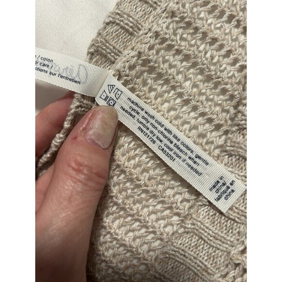 AEROPOSTALE Taupe Loose Knit Lightweight Layering Sweater Medium - Picture 6 of 8